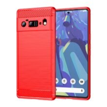 Google Pixel 6 Pro Case in Red soft brushed TPU and carbon fiber