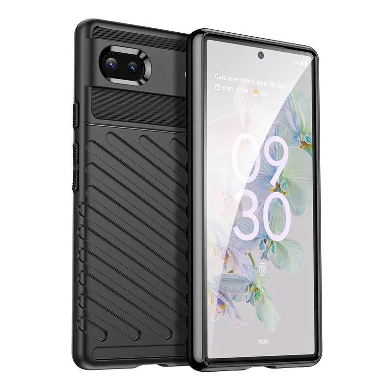 Google Pixel 6a Black Case in soft shockproof TPU with rugged design