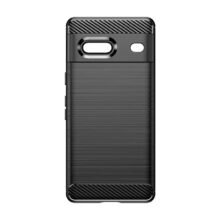 Google Pixel 7 cover case - Black - Carbon fiber and brushed design - back