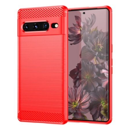 Google Pixel 7 Pro Red case in soft TPU and carbon fiber