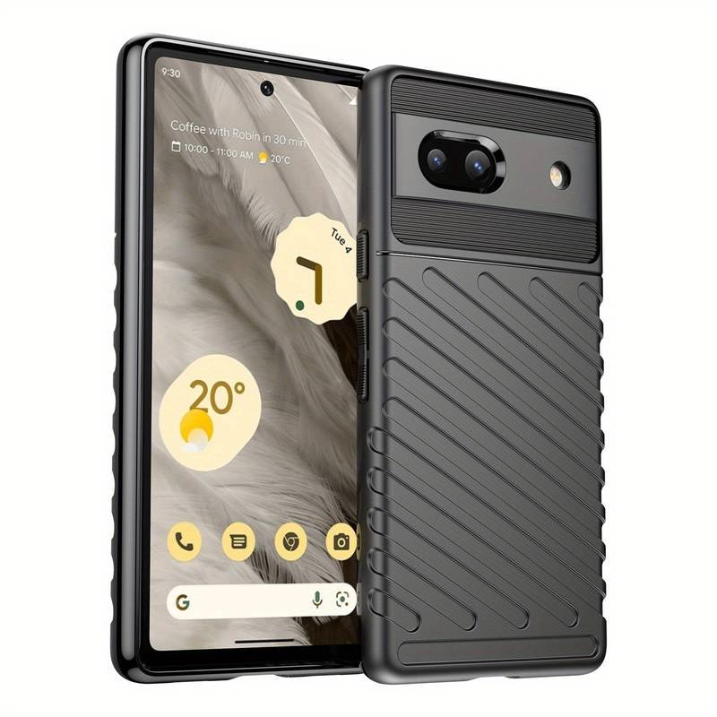 Google Pixel 7a Black Case in Soft TPU relief design