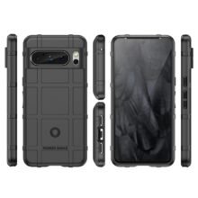 Google Pixel 8 Pro Case in Black with squared Rugged Shield design all faces