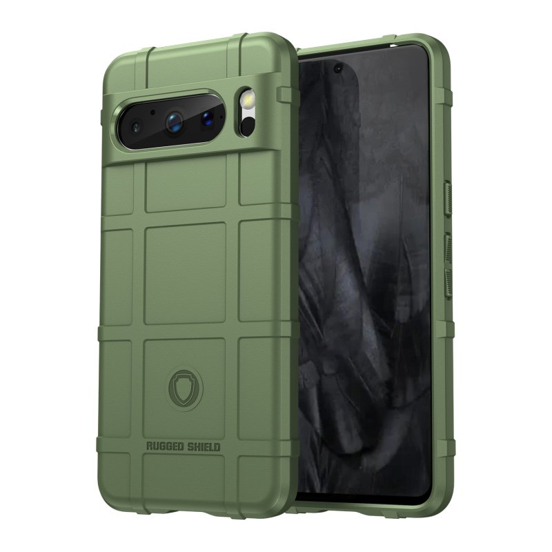 Google Pixel 8 Pro green soft case with squared design